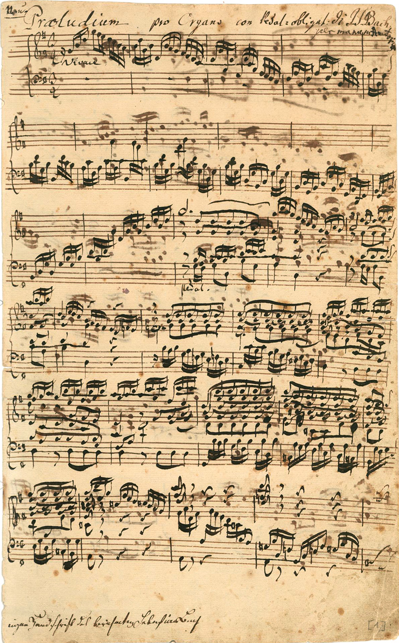 Bach Manuscript Präludium G-Dur